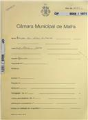 OP 5955/1971 - Marques da Silva Guilherme - Construção de moradia, A-DA-PERRA / MAFRA - Licença construção nº 522/1971, 106/1972 (muro) - Licença de utilização nº 330/1971