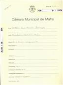 OP 91/1979 - António Luis Trancho Rodrigues - Sobreiro / Mafra - construção de uma moradia - licença de construção nº 827/1980 - licença de utilização nº 214/1981 