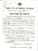 Boletim de Óbito 1253
Maria Olívia Batalha
Coval 256