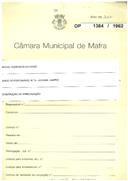 OP 1384/1962 - Manuel Domingos Catarino - construção de arrecadação - Achada / Mafra - licença de construção nº 1383/1962