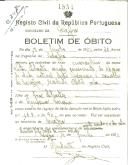 Boletim de Óbito 1854
Vítor Silvestre
Coval 347