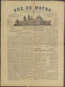 Voz de Mafra: Semanário republicano. Órgão do Partido Evolucionista neste Concelho, Ano 1, n.º 12
