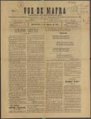 Voz de Mafra: Semanário republicano. Órgão do Partido Evolucionista neste Concelho, Ano 1, n.º 11