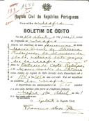 Boletim de Óbito 1050
Maria Irene de Oliveira
Coval 183