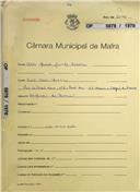 OP 5878/1970 Vitor Manuel Jacinto Taveira - Rua do Casal Novo nº. 6 Casal Novo - Malveira
Ampliação de barração
Licença construção 1873/1977
Licença de utilização 477/1992