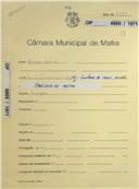 OP 6005/1971 - Manuel Duarte - Construção de garagem, Rua do Fontanário, n.º 31 - Casal Mourão / Mafra - Licença de construção nº 444/1971 - Licença de utilização nº 173/1971