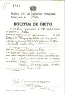 Boletim de Óbito 1816
Maria de Fátima da Silva
Coval 323