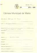 OP 978/1961 José Rodrigues de Sousa - Casal da Fanga da Fé -Encarnação - construção de um barracão ,um muro e o empedramento a tijolo 2 poços para sulfato licença de construção nº 1716/1961