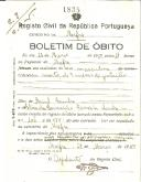 Boletim de Óbito 1835
Nado morto
Coval 9