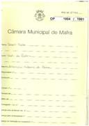 OP 1004/1961 Américo Nunes - Venda do Pinheiro - alterar e ampliar um prédio licença de construção nº 40/1962 licença de utilização nº 1715/1962 