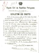 Boletim de Óbito 1181
Maria do Rosário Eusébio
Coval 231