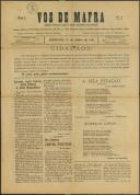 Voz de Mafra: Semanário republicano. Órgão do Partido Evolucionista neste Concelho, Ano 1, n.º 4