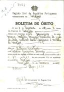 Boletim de Óbito 1821
Maria Natália Formiga Cristóvão
Coval 3