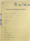 OP 5991/1971 - Miguel Duarte Carvalho - Murgeira-Mafra
Construção de uma garagem
Licença de construção n.º 596/1971
Licença de ocupação n.º 199/1971 