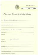 OP 164/1960 - Manuel Duarte Júnior - construção de casa de banho - Venda do Valador / Malveira - licença de construção nº 319/1960 de 05-04-60