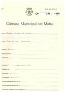 OP 241/1960 - António Serafim de Castro - construção de barracão - Vale de Mós / Milharado 
Licença de construção nº 535/1960