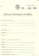 OP 231/1960 - José Mateus - construção de barracão - Mafra - licença de construção nº 1404/1960 de 10-10-60