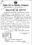 Boletim de Óbito 1336
Felismina de Jesus Caracol
Coval 454