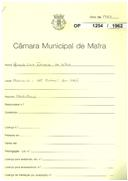 OP 1254/1962 - Manuelino Ferreira da Silva - Avessada, Santo Estevão das Galés - construção de uma habitação.
Licença de construção n.º 1254/1962.