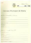 OP 294/1960 - Maria Graziela Medeiros Alcântara - construção de moradia - Mafra 
Licença de construção nº 147/1963 
Licença de utilização nº 2454/1963