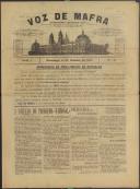 Voz de Mafra: Semanário republicano. Órgão do Partido Evolucionista neste Concelho, Ano 1, n.º 21