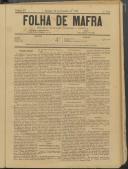 Folha de Mafra: Periódico noticioso, literário e agrícola, Ano 1, n.º 19