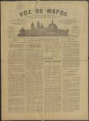 Voz de Mafra: Semanário republicano. Órgão do Partido Evolucionista neste Concelho, Ano 1, n.º 39