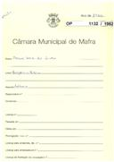 OP 1132/1962 - Amaro Gomes dos Santos - Murgeira, Mafra - construção de um telheiro.
Licença de construção n.º 308/62.