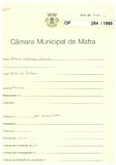 OP 284/1960 - Albano Valentim Duarte - construção de garagem - Venda do Pinheiro 
licença de construção nº 250/1961 