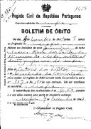 Boletim de Óbito 1615
Maria Rosa dos Santos
Coval 385