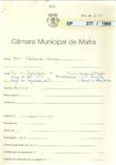 OP 377/1960 - Maria Adelaide Gomes - Construção de barracão Largo do Sol, nº 1 e Largo das Fogueiras nº 9, Bandalhoeira / Azueira - Licença de construção n.º 1204/1960  