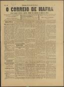 O Correio de Mafra: Jornal semanal, noticioso e agrícola, defensor dos interesses da Comarca de Mafra, Ano 3, n.º 66