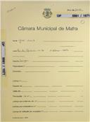 OP 5961/1971 - José Duarte - Rua do Fontanário, n.º 36-A-da-Perra-Mafra - Construção de uma garagem e muros de vedação
Licença de construção n.º 370/1971
Licença de utilização n.º 136/1971
Licença de construção de muros de vedação n.º 371/1971
