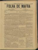 Folha de Mafra: Periódico noticioso, literário e agrícola, Ano 1, n.º 21