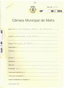 OP 99/1979 - Rosa da Conceição Neto Bernardo - Rua Alves Crespo nº.4 - Ericeira
Ampliação de prédio 
licença de construção nº 2034/1979
licença de utilização nº 233/1980 