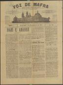 Voz de Mafra: Semanário republicano. Órgão do Partido Evolucionista neste Concelho, Ano 1, n.º 28