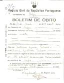 Boletim de Óbito 1844
Nado morto
Coval 13