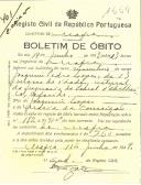 Boletim de Óbito 1664
Joaquim Pedro Lopes
Coval 401