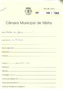 OP 188/1960 - Amélia de Jesus - construção de moradia - Venda do Pinheiro - licença de construção nº 553/1960 de 27-05-60 e utilização nº 1589/1960 de 08-11-60