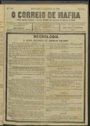 O Correio de Mafra: Jornal semanal, noticioso e agrícola, defensor dos interesses da Comarca de Mafra, Ano 4, n.º 142