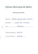 OP Abílio Gomes de Oliveira - Construção de habitação, Rua José de Almeida, nº 8 - Mafra - Licença de construção nº 378/1954 - Licença de utilização nº 849/1956.